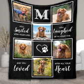 Dog Memorial Gift Personalized Pet Photo Collage Fleece Deken