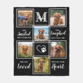 Dog Memorial Gift Personalized Pet Photo Collage Fleece Deken (Voorkant)