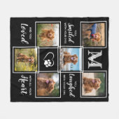 Dog Memorial Gift Personalized Pet Photo Collage Fleece Deken (Voorkant (Horizontaal))