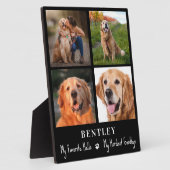 Dog Memorial Gift Pet Loss Custom 4 Photo Collage Fotoplaat (Zijkant)