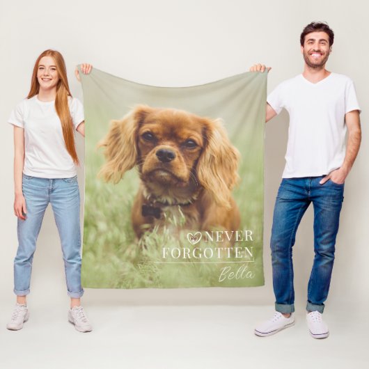 Dog Memorial Gift | Pet Loss Keepsake Fleece Blank Deken (In situ)