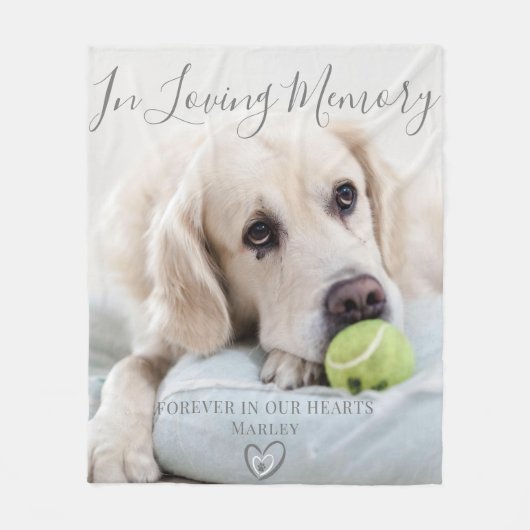 Dog Memorial Gift | Pet Loss Keepslag Fleece Deken (Voorkant)