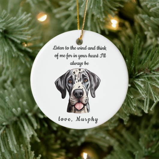 Dog Memorial Gift | Pet Memorial Keramisch Ornament (Boom)