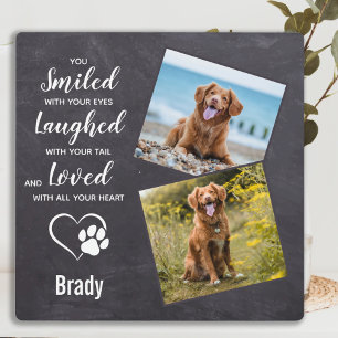 Dog Memorial Gift- Sympathie Dog Pet Loss Keepslag Fotoplaat
