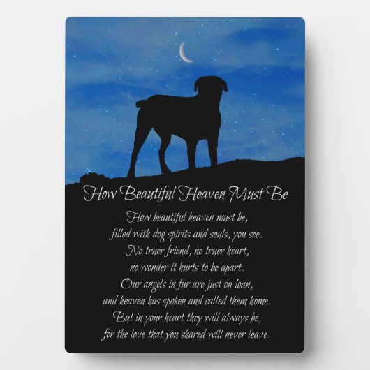 Dog Memorial Hoe mooi de hemel moet zijn Fotoplaat (voorkant)