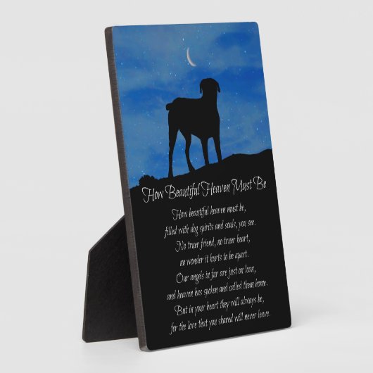 Dog Memorial Hoe mooi de hemel moet zijn Fotoplaat (Zijkant)