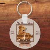 Dog Memorial in Beauful Brown Tones Sleutelhanger (Voorkant)