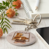 Dog Memorial in Beauful Brown Tones Sleutelhanger (Zijkant)