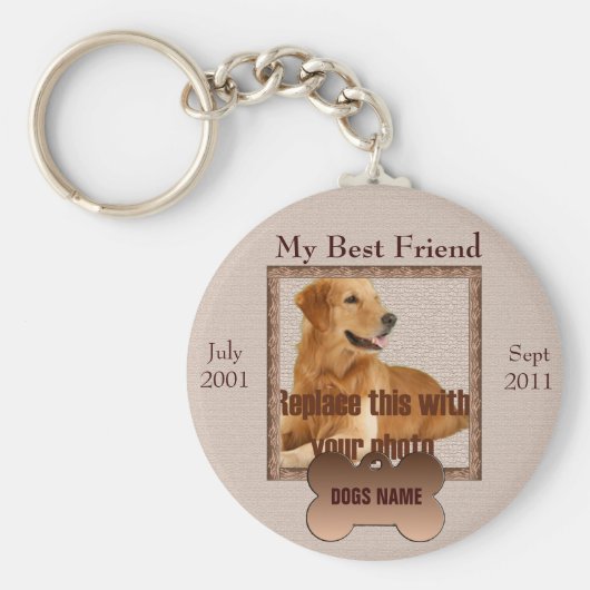Dog Memorial in Beauful Brown Tones Sleutelhanger (Voorkant)