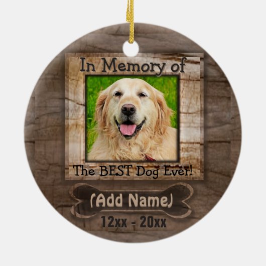 Dog Memorial Keramisch Ornament (Achterkant)