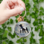 Dog Memorial Large (2,125 inch) Premium Round Sleu Sleutelhanger (Hand)