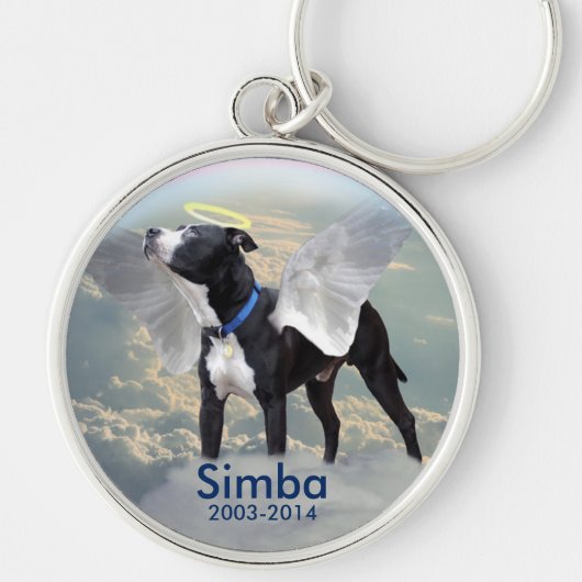 Dog Memorial Large (2,125 inch) Premium Round Sleu Sleutelhanger (Voorkant)