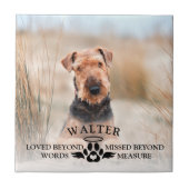 Dog Memorial - Loved Beyond Words - Aangepaste fot Tegeltje (Voorkant)