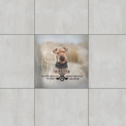 Dog Memorial - Loved Beyond Words - Aangepaste fot Tegeltje