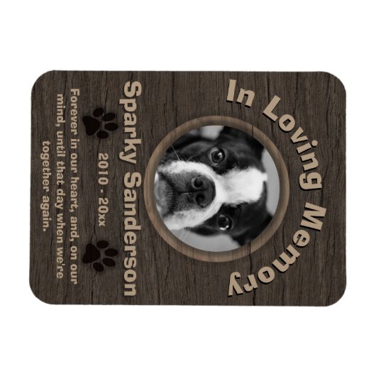 Dog Memorial Magneet (Horizontaal)