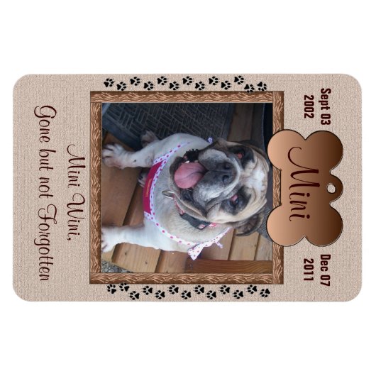 Dog Memorial Magneet (Horizontaal)