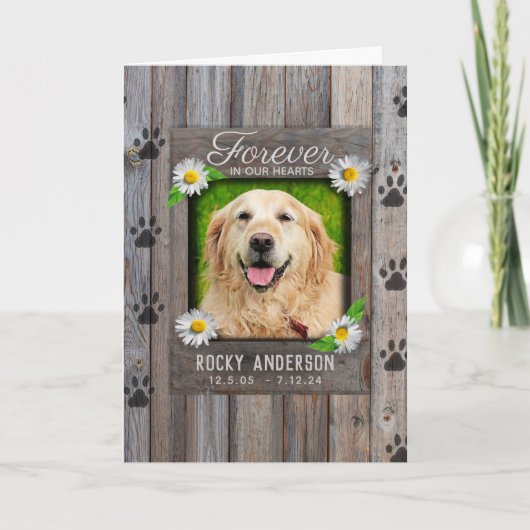 Dog Memorial met Rainbow Bridge-gedicht Kaart (Voorkant)