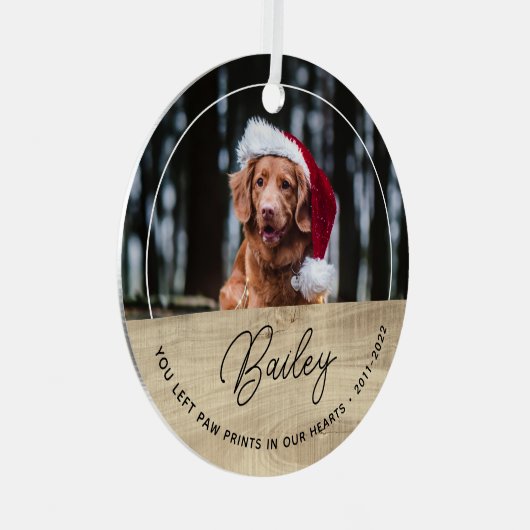 Dog Memorial Metalen Ornament (Voorkant Rechts)