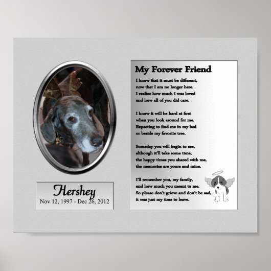 Dog Memorial My Forever Friend Poster (Voorkant)