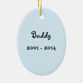 Dog Memorial Ornament (Achterkant)