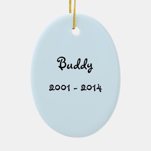  Dog Memorial Ornament (Achterkant)