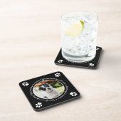 Dog Memorial Paw Prints Foto Beverage Coaster Bier Onderzetter (Rechterzijde)