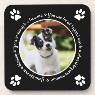 Dog Memorial Paw Prints Foto Beverage Coaster Bier Onderzetter