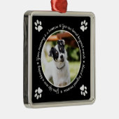 Dog Memorial Paw Prints Foto Metal Ornament (Rechts)