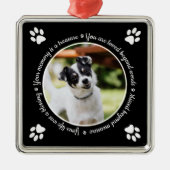 Dog Memorial Paw Prints Foto Metal Ornament (Voorkant)