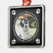 Dog Memorial Paw Prints Foto Metal Ornament (Links)