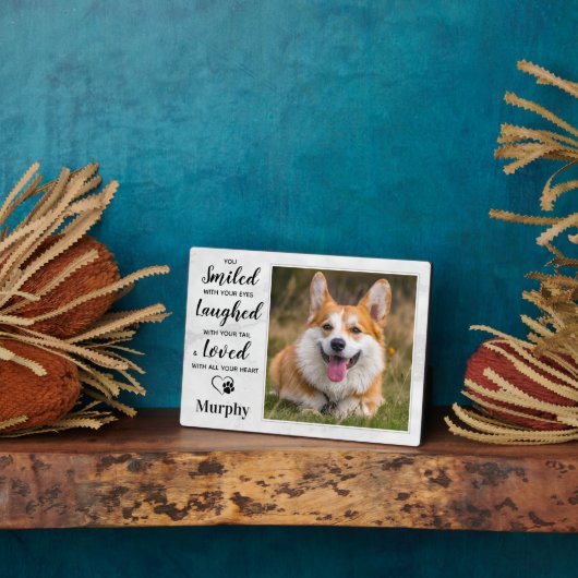 Dog Memorial Personalized Pet Herdenking Foto Fotoplaat (Zijkant)