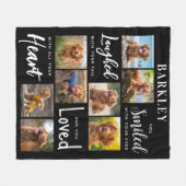 Dog Memorial Personalized Pet Loss 8 Photo Collage Fleece Deken (Voorkant (Horizontaal))