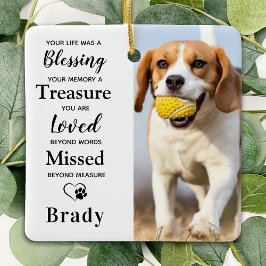 Dog Memorial Personalized Pet Loss Gift 2 Foto Keramisch Ornament