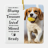 Dog Memorial Personalized Pet Loss Gift 2 Foto Keramisch Ornament (Voorkant)