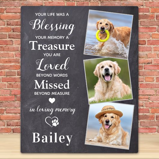 Dog Memorial Personalized Pet Loss Gift 3 Foto Fotoplaat
