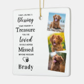 Dog Memorial Personalized Pet Loss Gift 3 Foto Keramisch Ornament (Links)