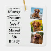 Dog Memorial Personalized Pet Loss Gift 3 Foto Keramisch Ornament (Voorkant)