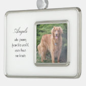Dog Memorial Persoonlijk kerstfeest Verzilverd Omlijst Ornament (Links)