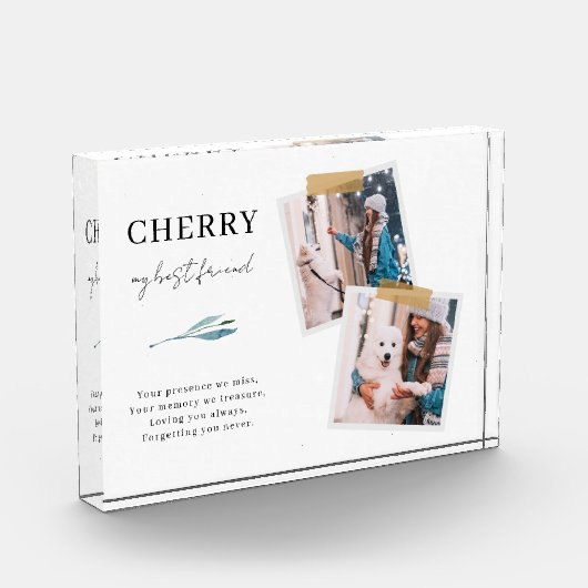 Dog Memorial Pet Loss 2 Photo Block Fotoblokken (Links)