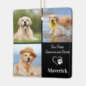Dog Memorial Pet Loss gepersonaliseerd 3 fotocolla Keramisch Ornament (Links)