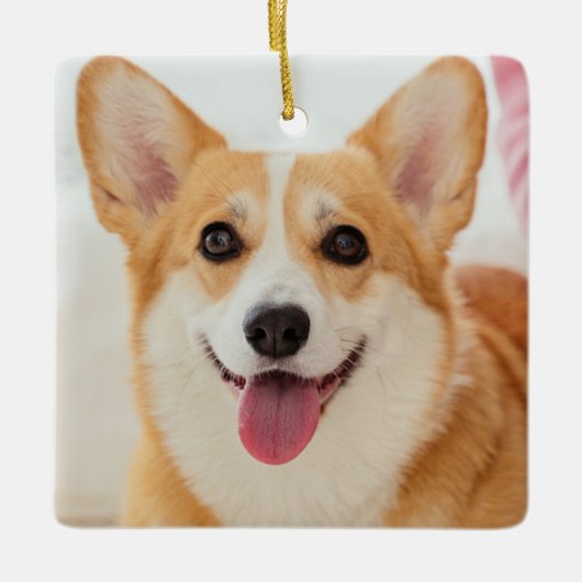 Dog Memorial Pet Loss Gepersonaliseerde sympathie  Keramisch Ornament (Voorkant)