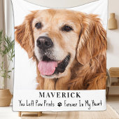 Dog Memorial Pet Loss Gift Foto gepersonaliseerd Fleece Deken