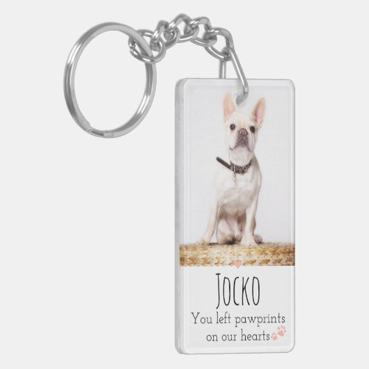 Dog Memorial Pet Loss Keepomwille Dubbele foto Aan Sleutelhanger (Voorkant Links)