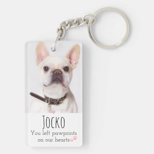 Dog Memorial Pet Loss Keepomwille Dubbele foto Aan Sleutelhanger (achterkant)