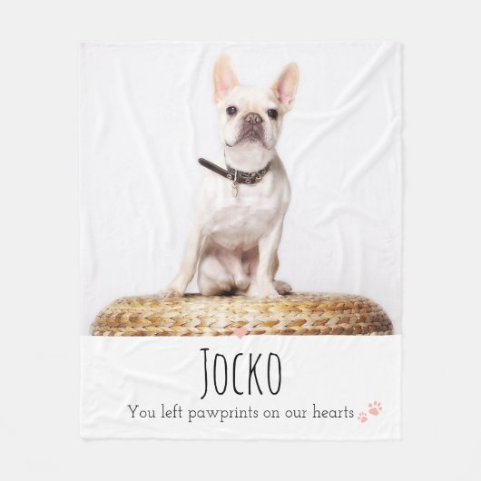 Dog Memorial Pet Loss Keepomwille Foto gepersonali Fleece Deken (Voorkant)