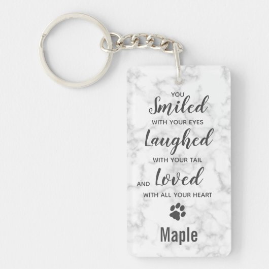 Dog Memorial Pet Loss Keepomwille Foto Sleutelhang Sleutelhanger (Voorkant)