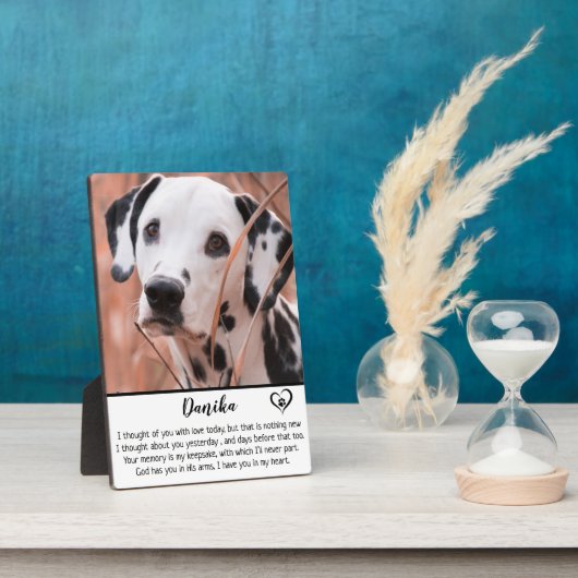 Dog Memorial - Pet Loss Keepomwille Gift- Dog Symp Fotoplaat (Zijkant)