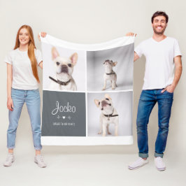 Dog Memorial Pet Loss Keepomwille Photo Collage Fleece Deken