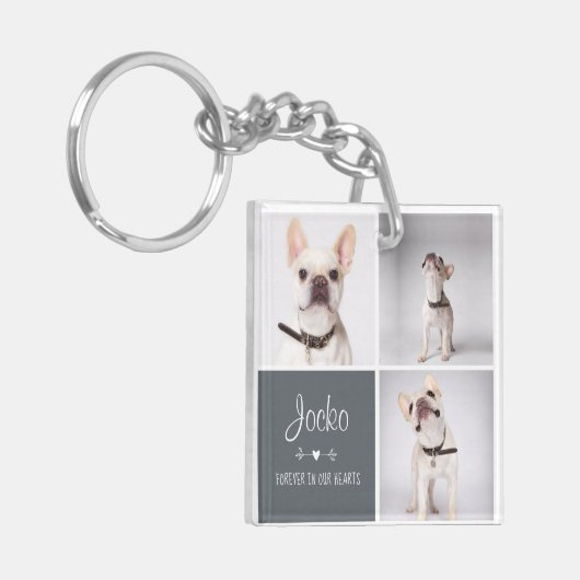 Dog Memorial Pet Loss Keepomwille Photo Collage Sleutelhanger (Voorkant Links)