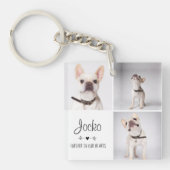 Dog Memorial Pet Loss Keepomwille Photo Collage Sleutelhanger (Voorkant)